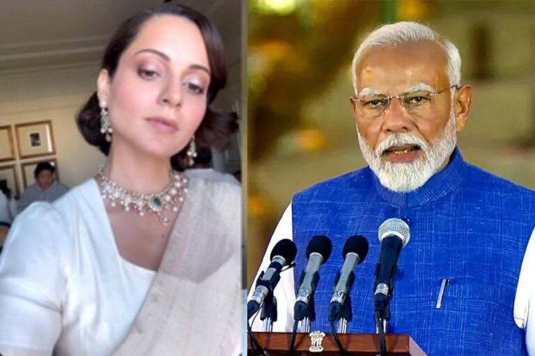 Kangana Ranaut Shines in Splendid Attire at PM Modi’s Historic Oath Ceremony