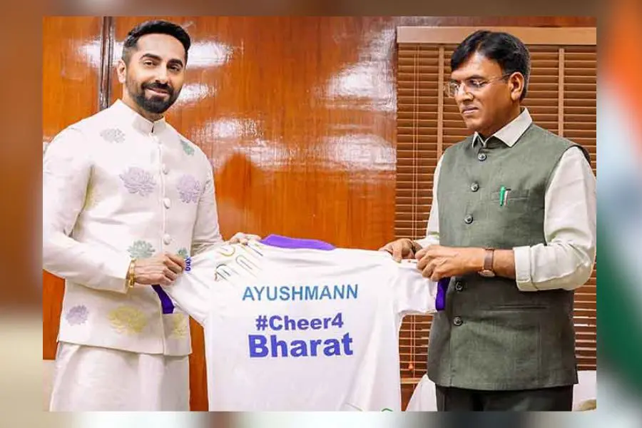 Ayushmann Khurrana, Mansukh Mandaviya Kick Off Campaign to Cheer for Team India at Paris 2024