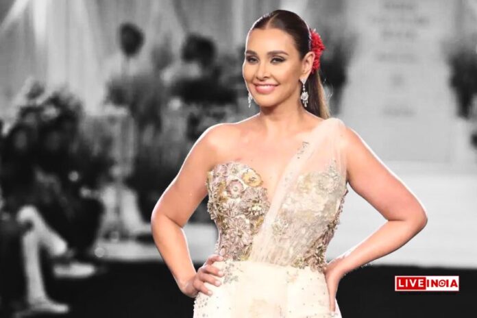 Lisa Ray Makes a Stunning Return to the Ramp for Rahul Mishra at ICW 2024