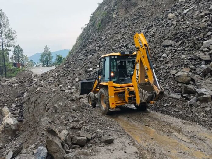 Landslides Block Tanakpur Champawat National Highway in Uttarakhand