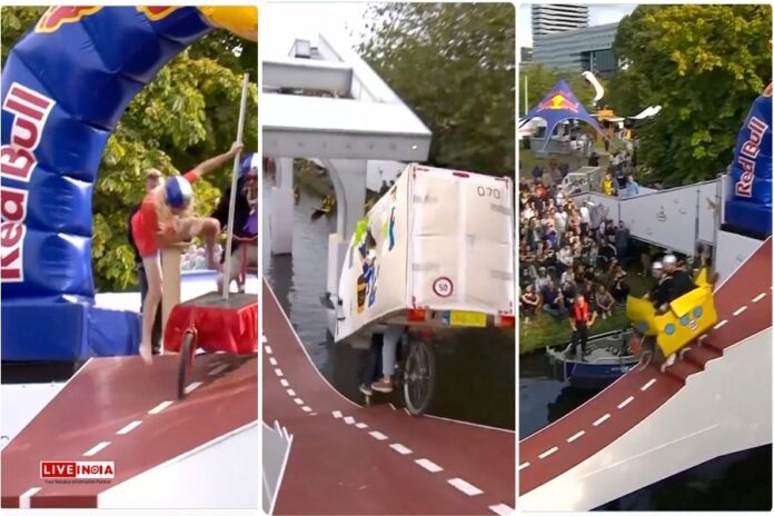 Watch Thrill-Seekers Conquer Water on Tandem Bikes at Dutch Event