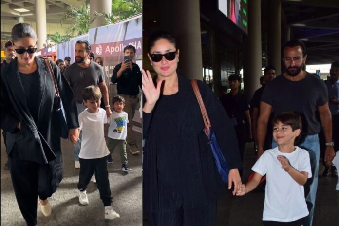 Kareena and Saif Return to Mumbai After European Vacation with Kids