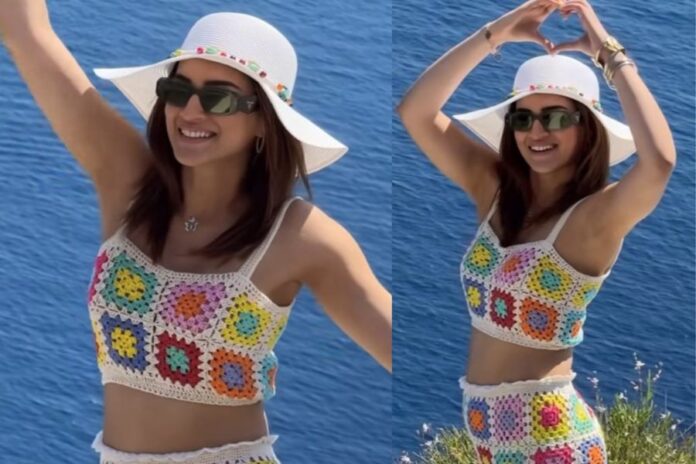 Kriti Sanon Shines in Crochet Co-ord Set During Greece Vacation