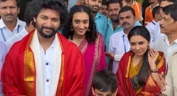 Nani and Priyanka Mohan Seek Blessings at Tirupati Balaji Ahead of ‘Saripodhaa Sanivaaram’ Release