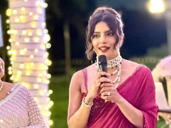 Priyanka Chopra Stuns in Saree at Brother Siddharth's Wedding Celebration