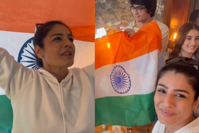 Raveena Tandon Sings 'Lehra Do' as She Celebrates Independence Day with Kids