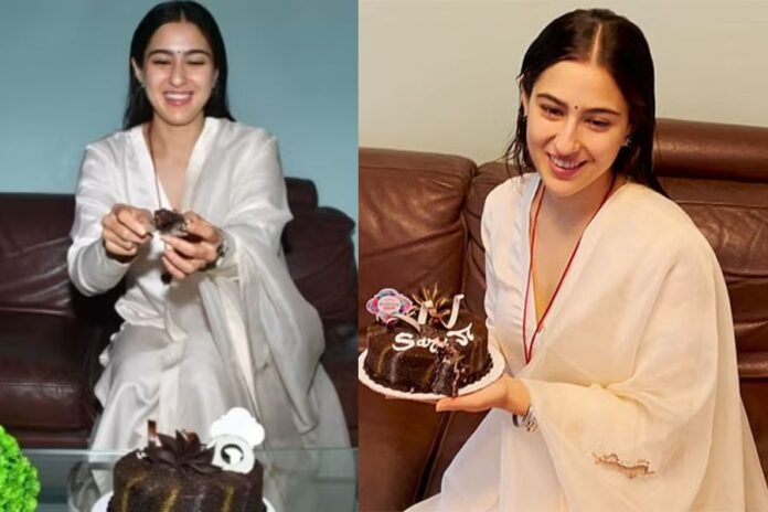 Sara Ali Khan Celebrates Birthday with Mumbai Paps, Shares Cake and Sweets