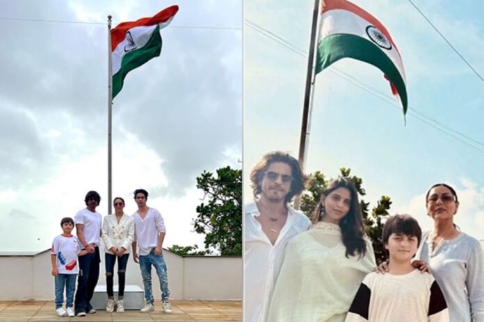 Shah Rukh Khan Celebrates Independence Day with Family, Greets Fans Outside Mannat