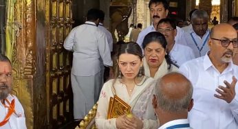 Hansika Motwani Seeks Lord Balaji’s Blessings at Tirumala with Family