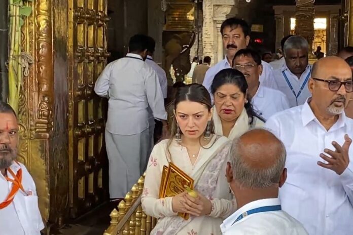 Hansika Motwani Seeks Lord Balaji's Blessings at Tirumala with Family