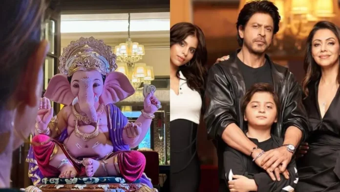 King Khan Welcomes Bappa At Mannat, Sends Heartfelt Wishes!