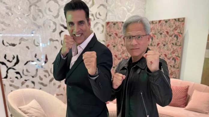 Akshay Kumar Strikes A Fun Pose With NVIDIA CEO Jensen Huang