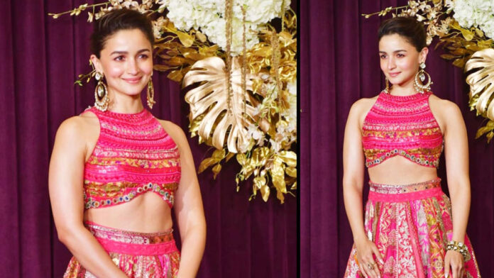 Alia Bhatt Repeats Her Vibrant Mehendi Lehenga At Manish Malhotra's Diwali bash