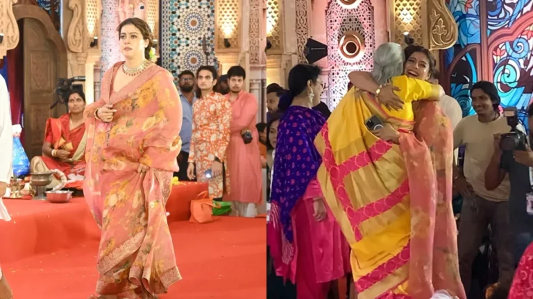 Jaya Bachchan Warmly Hugs Kajol, offers Prayers At Durga Puja Pandal