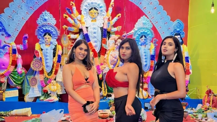 Kolkata Model’s Outfit at Durga Puja Pandal Sparks Backlash: Social Media Calls It 'Vulgar'