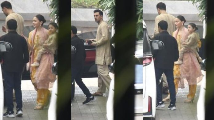 Diwali 2024: Ranbir-Raha Twinning In Beige As They Visit Neetu Kapoor's Place For Celebration