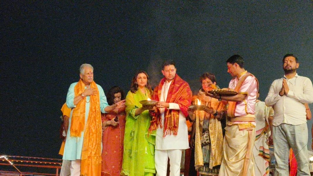 Parineeti Chopra and Raghav Chadha Seek Blessings at Varanasi’s Ganga Aarti