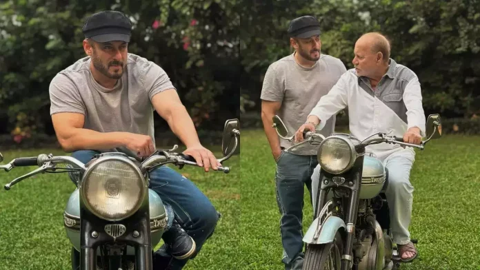 Salman Khan Poses With Father Salim Khan And His First Bike, Shares Father-Son Moment