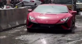 India Is Not for Supercars’: Viral Video Shows Lamborghini Huracan Struggling on Pothole-Ridden Roads