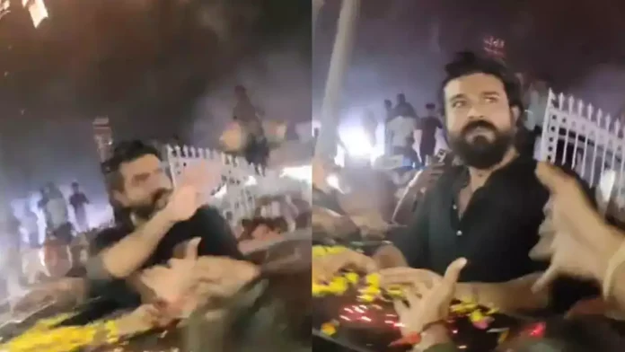 Ram Charan Fans Face Police Lathicharge Amid Chaos at Sri Durga Devi Temple: Video Goes Viral