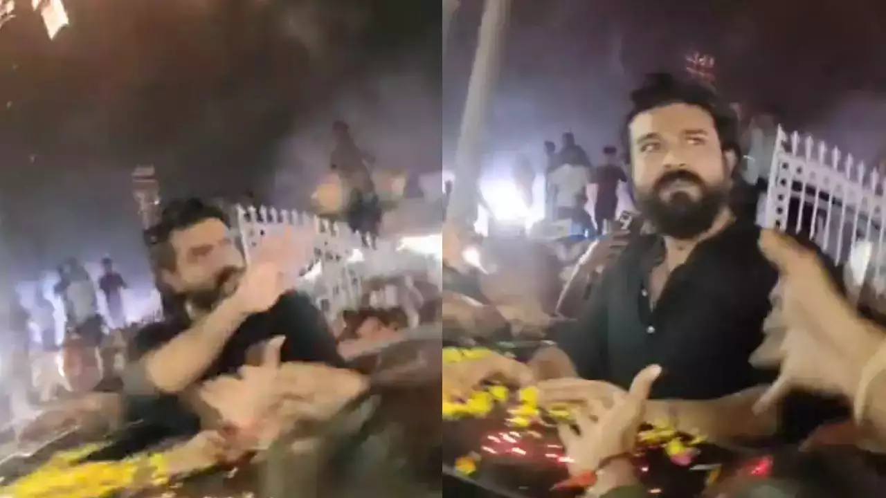 Ram Charan Fans Face Police Lathicharge Amid Chaos at Sri Durga Devi Temple: Video Goes Viral