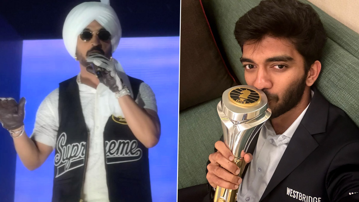 Diljit Dosanjh Celebrates Chess World Champion D Gukesh's Victory At Chandigarh Concert