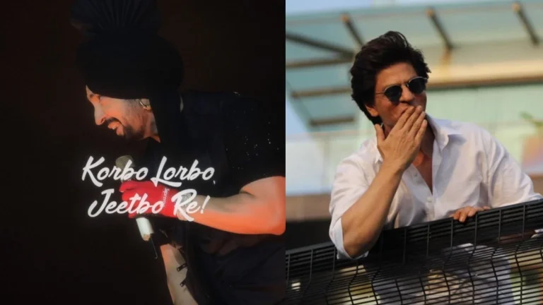 See How SRK Reacts To Diljit Dosanjh’s Shout-Out To KKR’s Tagline “Korbo Lorbo Jeetbo Re”