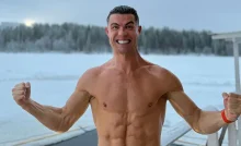 Ronaldo Celebrates Christmas In A Unique Way, Takes A Dip In Freezing Cold -2 Degree Water, See Video