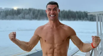 Ronaldo Celebrates Christmas In A Unique Way, Takes A Dip In Freezing Cold -2 Degree Water, See Video