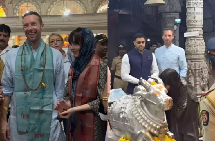 Coldplay's Chris Martin, Dakota Johnson Visit Shiva Temple, Whisper Wish In Nandi Ears Ahead Of Concert In Mumbai