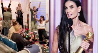 Take A Look At Demi Moore’s Powerful Speech And Family’s Celebration As She Accepts Golden Globes Award