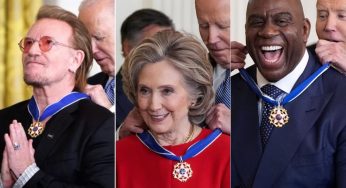 President Biden Awards Presidential Medal of Freedom to Hillary Clinton, Magic Johnson, Bono and others