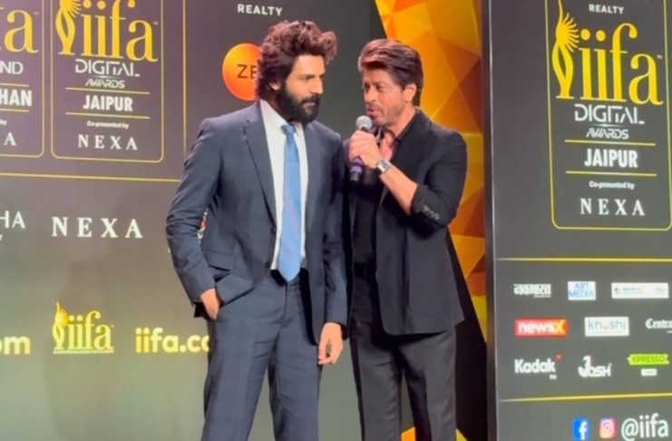 Shah Rukh, Kartik Aaryan Greet Audience With 'Khamma Ghani' In IIFA 2025 Pre-Event