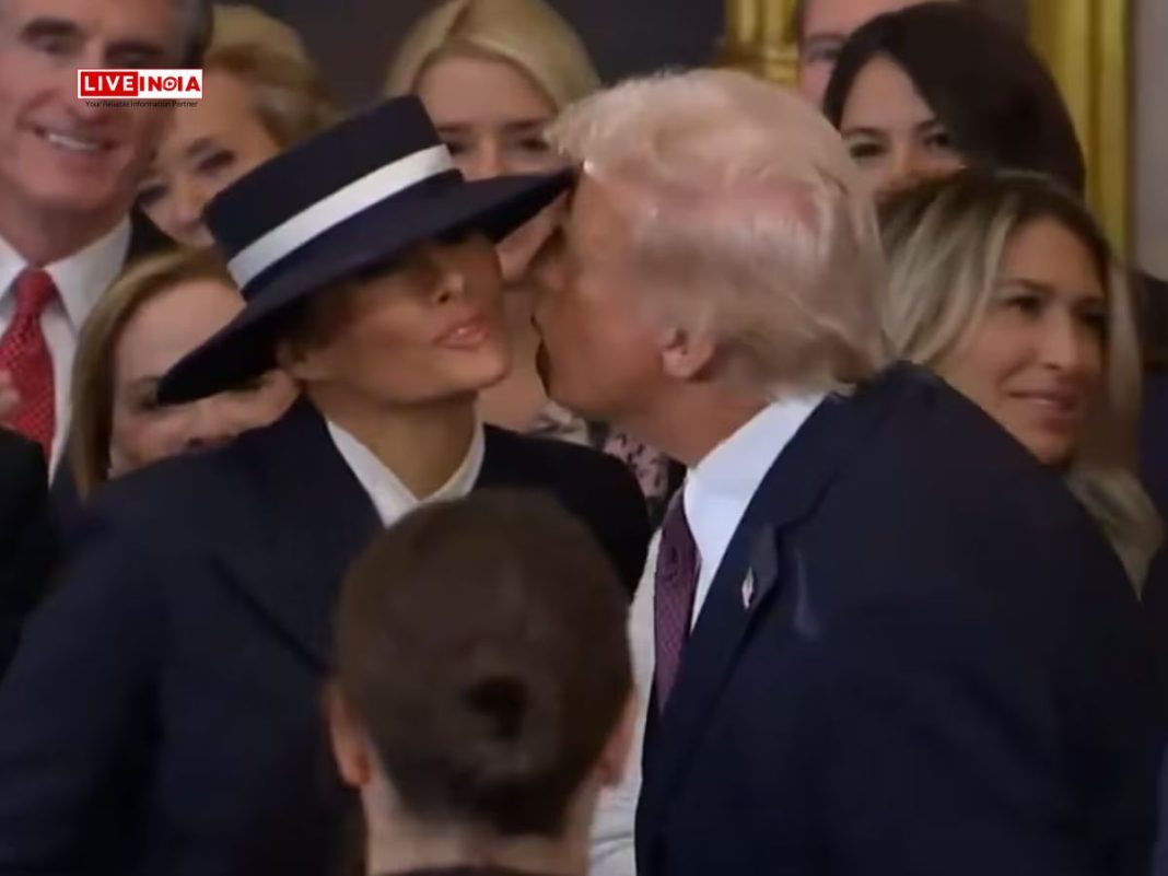 Trump's Inauguration Highlights: An Awkward Kiss With Wife, No Bible, and Billionaires in Attendance