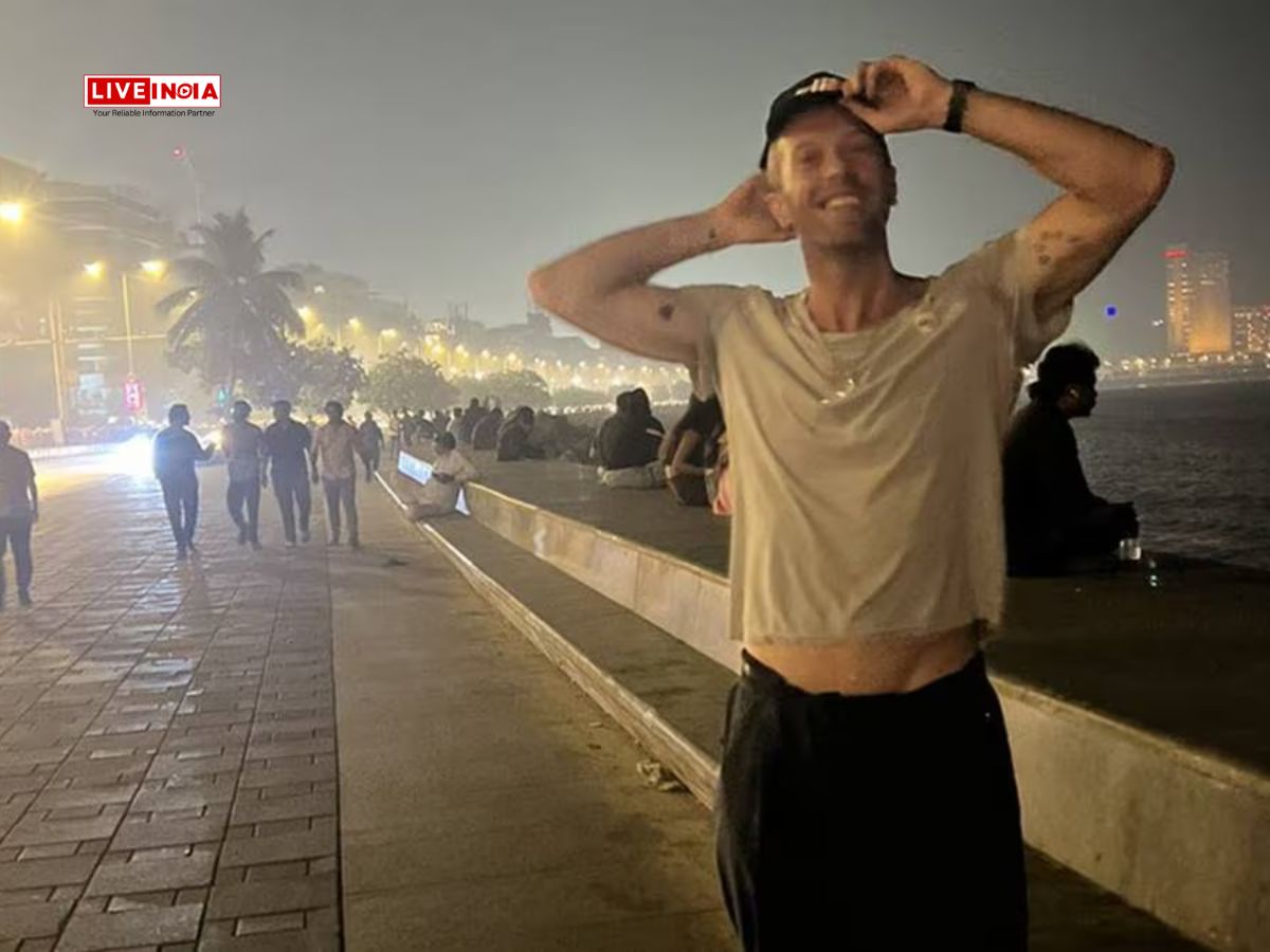 Chris Martin Strikes A Pose In Mumbai Before Coldplay's India Tour: "Happy and Grateful to Be Here"