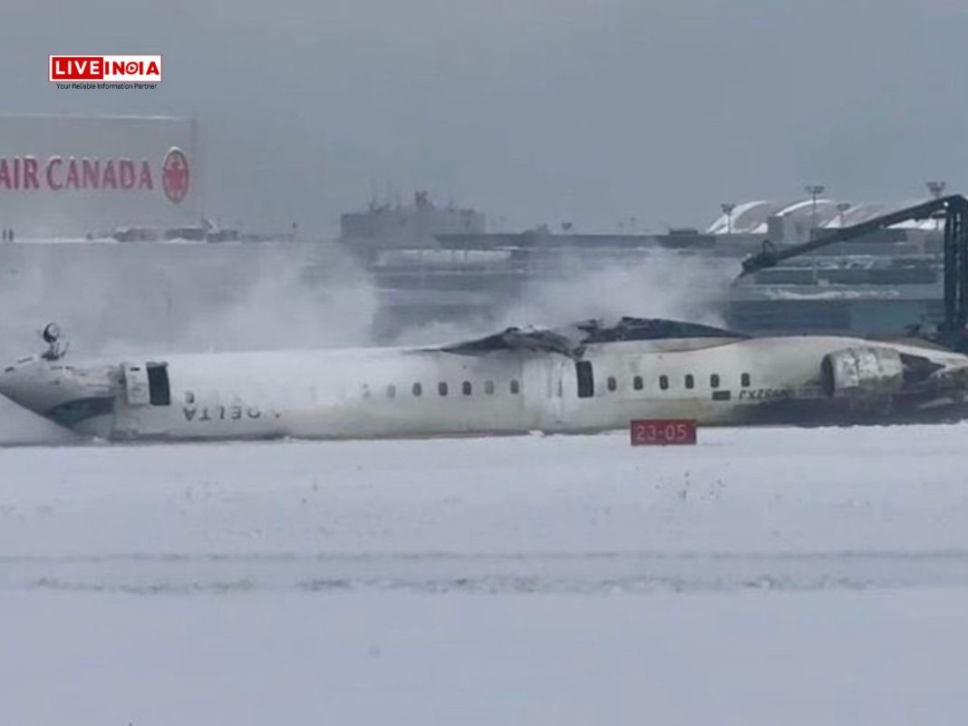 Delta Airlines Flight Overturns on Snowy Runway at Toronto Pearson Airport; 18 Injured