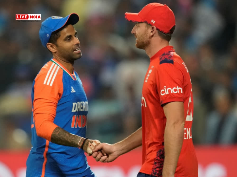 India vs England 5th T20I: India Set a Mammoth Target of 248 Runs; Abhishek Sharma Smashes Historic 135, Breaks Multiple Records