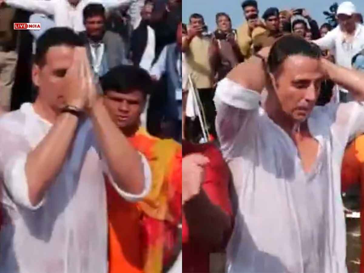 Akshay Kumar Takes a Holy Dip in Triveni Sangam at Maha Kumbh 2025