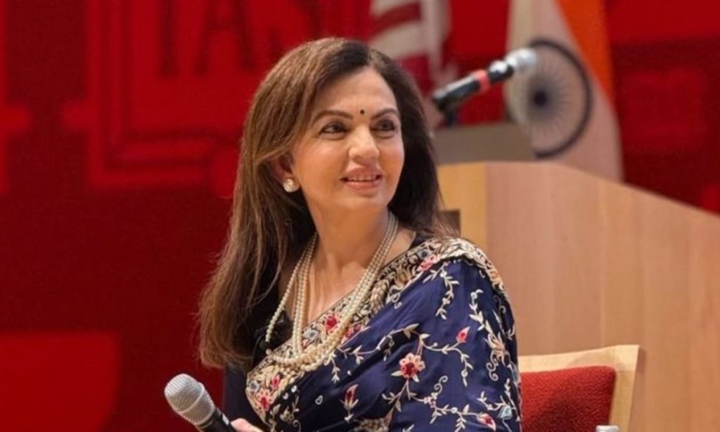 Nita Ambani Stuns In Parsi Gara Saree, Shares Emotional Moment At  Harvard India Conference 2025