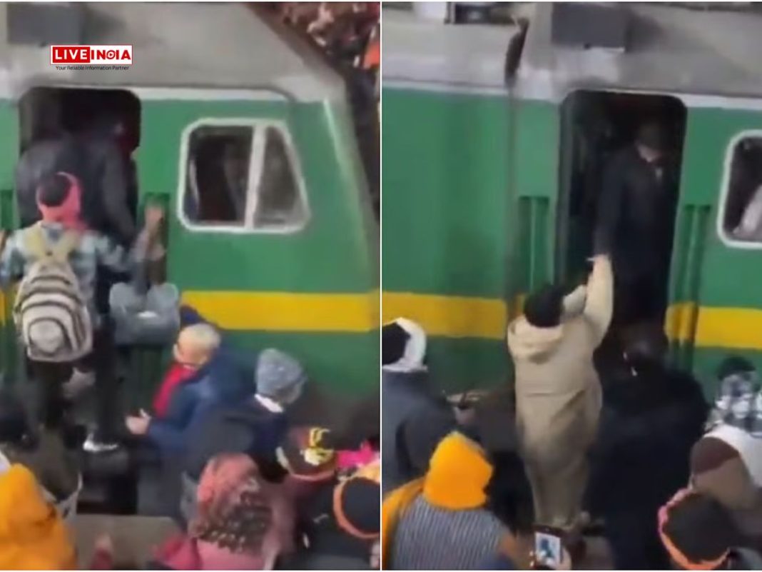 Watch: Passengers Occupy Train Engine Amid Mahakumbh Travel Chaos