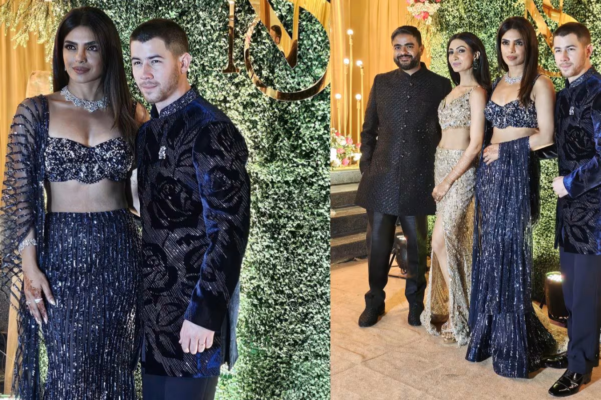 Priyanka Chopra And Nick Jonas Dazzles In Blue At Siddharth's Sangeet Ceremony