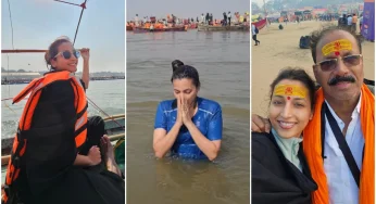 KGF Actress Srinidhi Shetty Takes Holy Dip At Triveni Sangam In Prayagraj