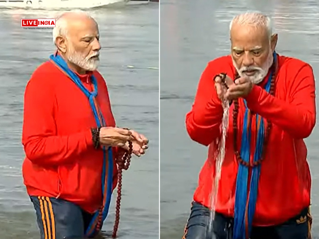 PM Modi Takes Holy Dip at Triveni Sangam During Mahakumbh Mela in Prayagraj
