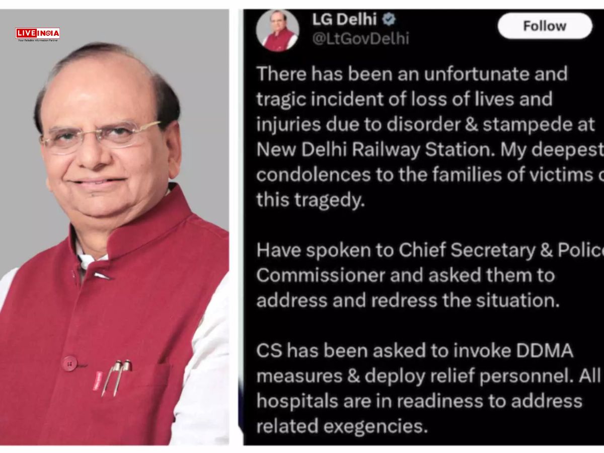 Delhi LG Faces Backlash for Edited Post on Stampede, Opposition Calls It “Proof of Negligence”
