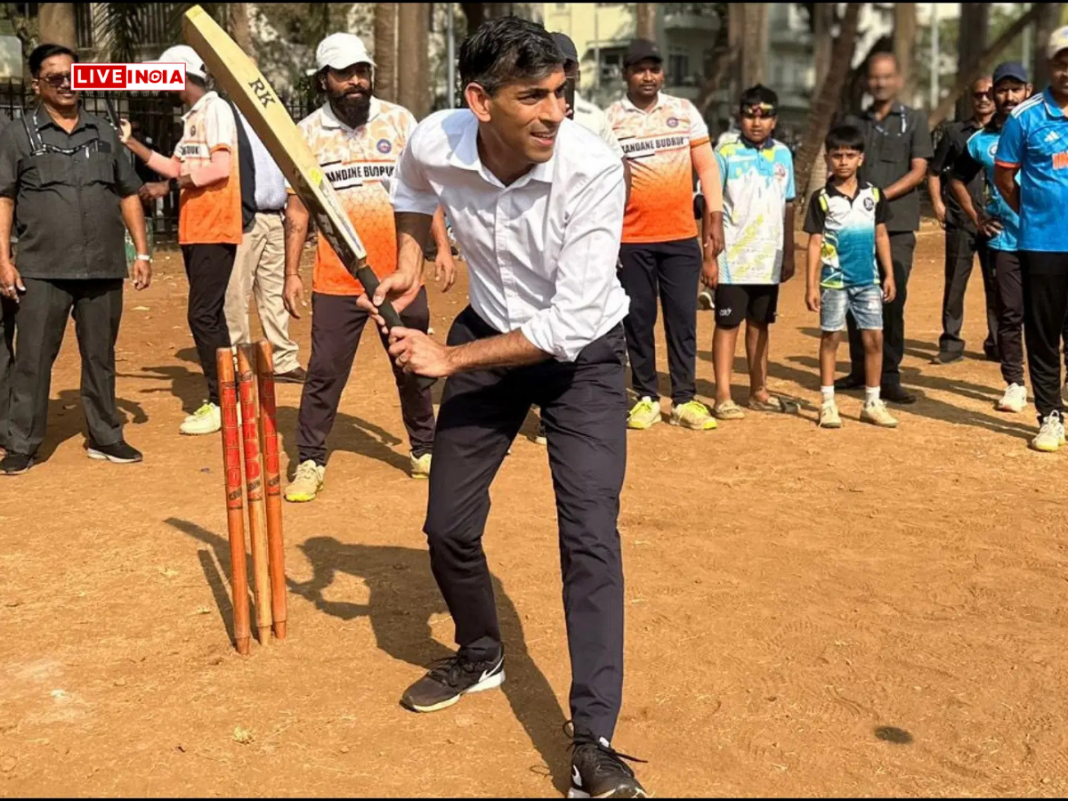 British Ex-PM Rishi Sunak, in Mumbai; Plays Tennis Ball Cricket