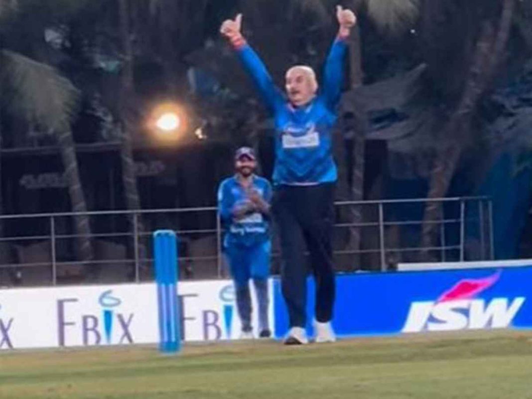 Anupam Kher Takes Wicket In Star-Studded T20 Match, See Video!