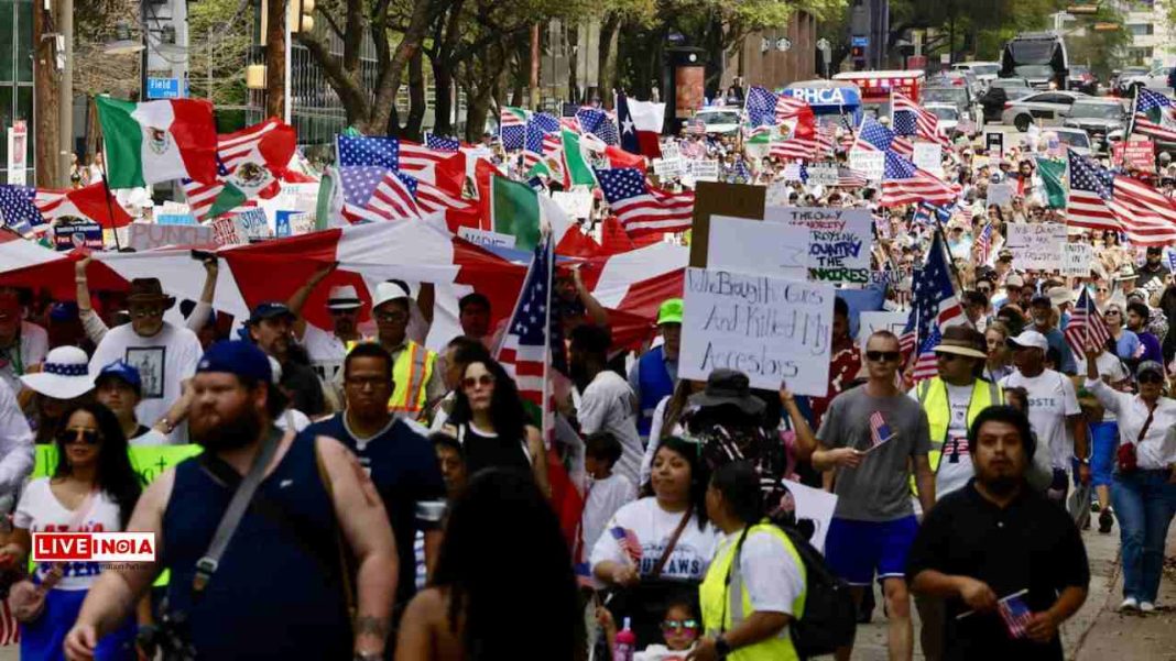 Thousands Rally in Dallas Against Trump’s Immigration Policies, Demand Release of Detained Students