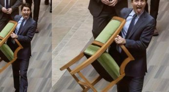 Justin Trudeau’s Exit from Parliament Goes Viral – Chair in Hand, Tongue Sticking Out