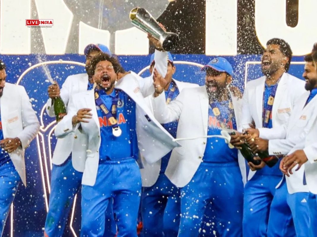 Mohammed Shami Gracefully Steps Aside During India’s Champagne Celebration After Champions Trophy Victory