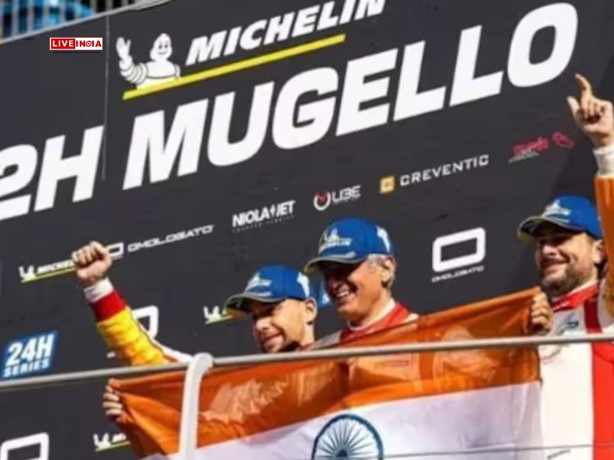 Ajith Kumar Celebrates Podium Finish at 12H Mugello With Champagne Shower from Teammates